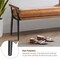 48.25"W Modern Brown Upholstered Bench with Wooden Arms and Metal Legs